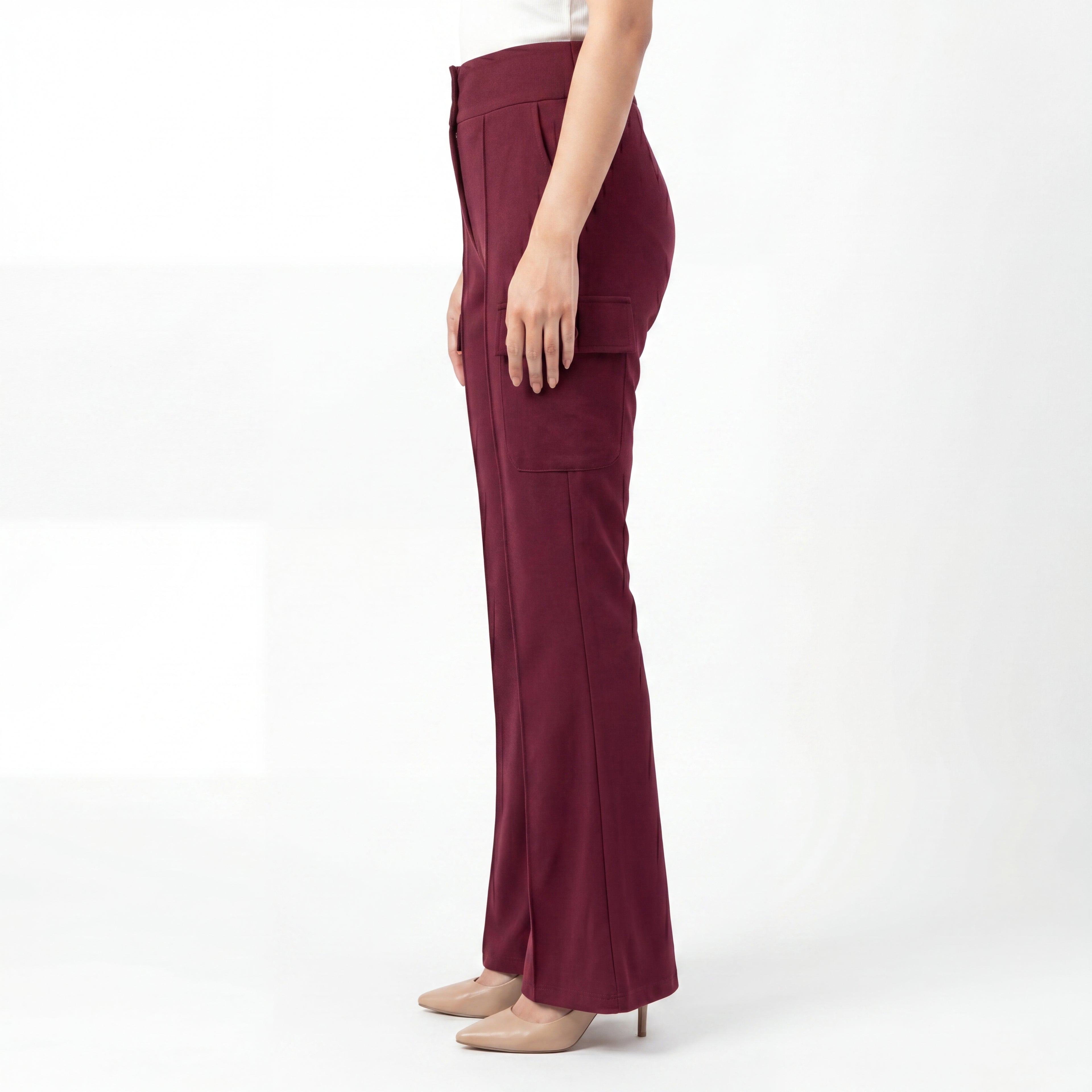 Merlot Cargo Flare Trouser