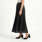 Noir Shimmer Pleat Skirt