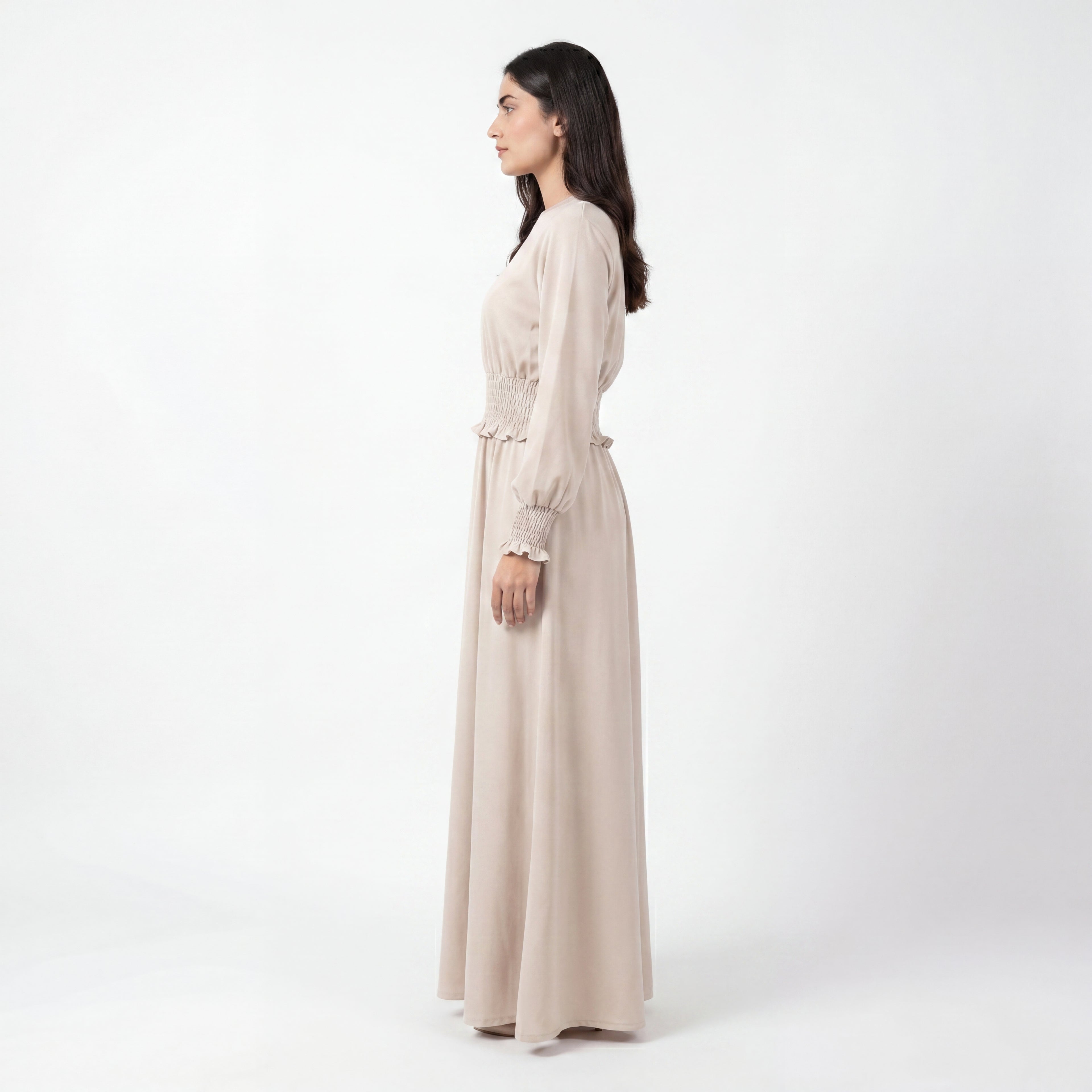 Latte Smocked Waist Maxi
