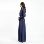 Navy Smocked Waist Maxi