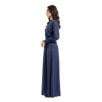 Navy Smocked Waist Maxi