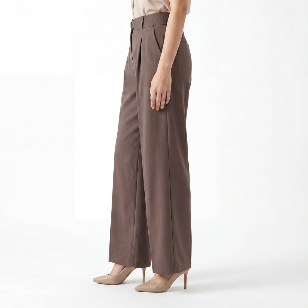 Mocha Wide Leg Formal Pants