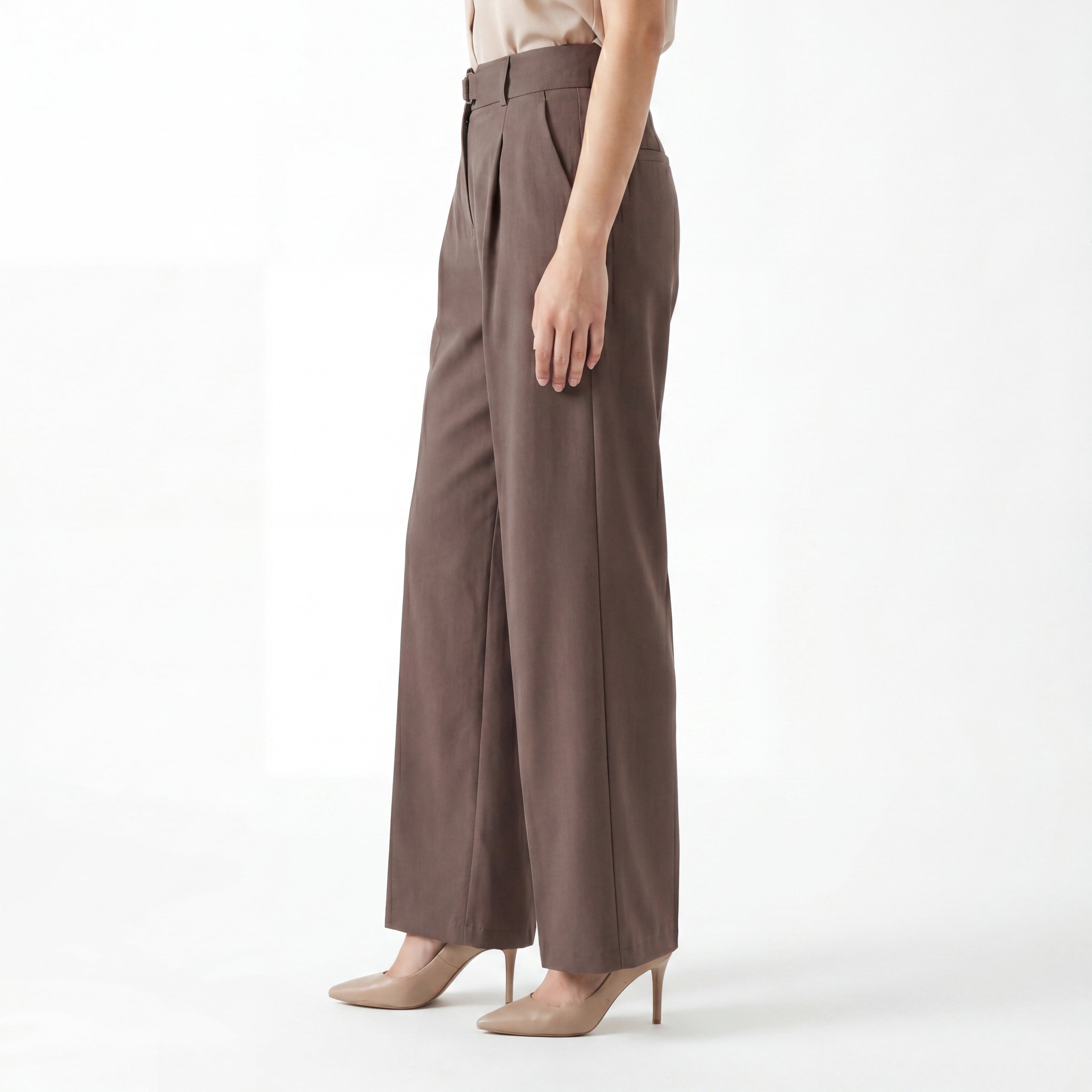 Mocha Wide Leg Formal Pants