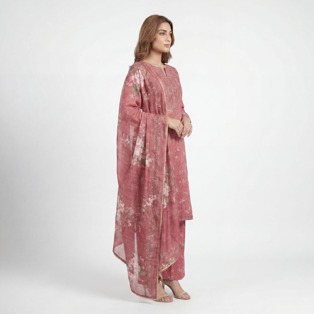 Muskin Crimson Flora – 3PC Suit