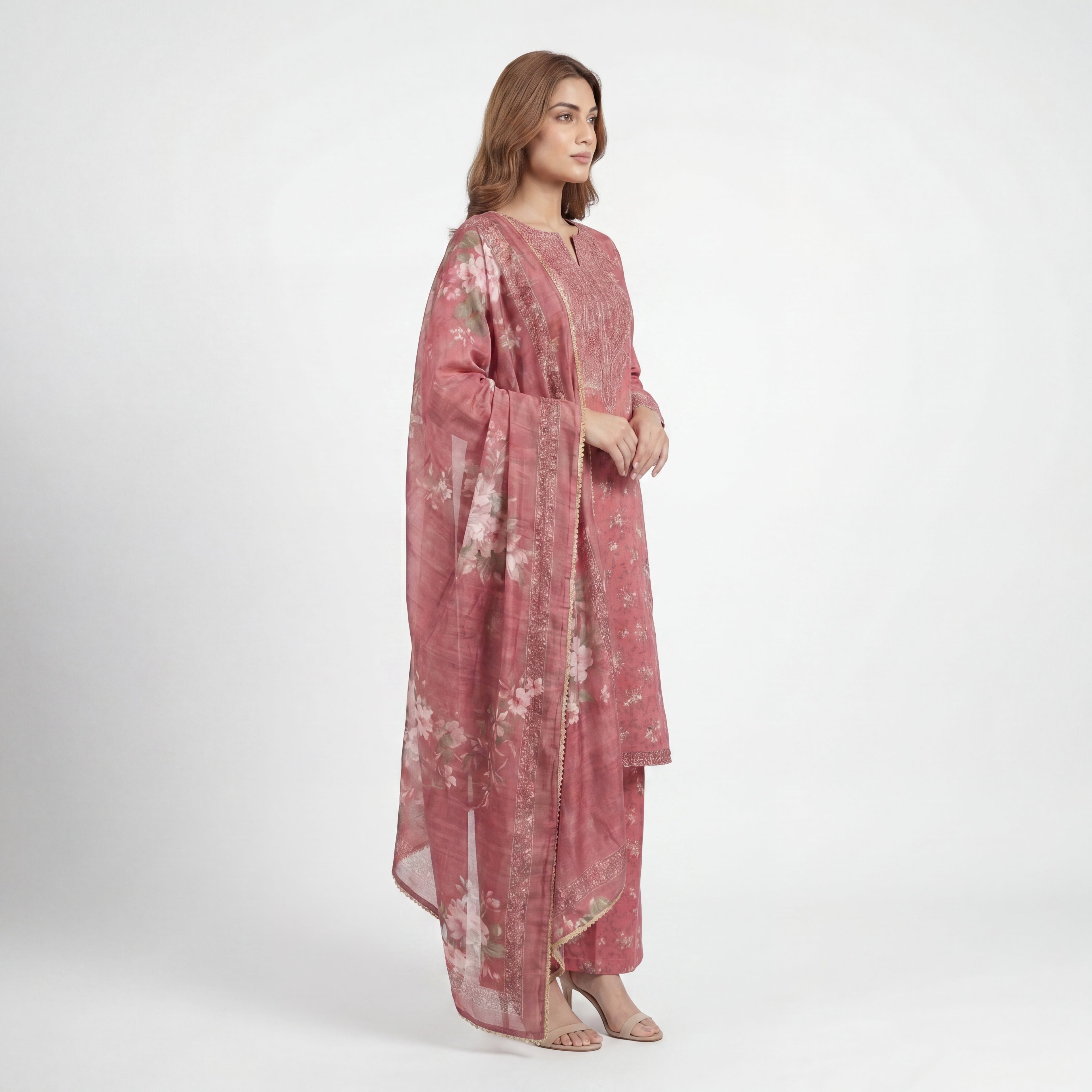 Muskin Crimson Flora – 3PC Suit