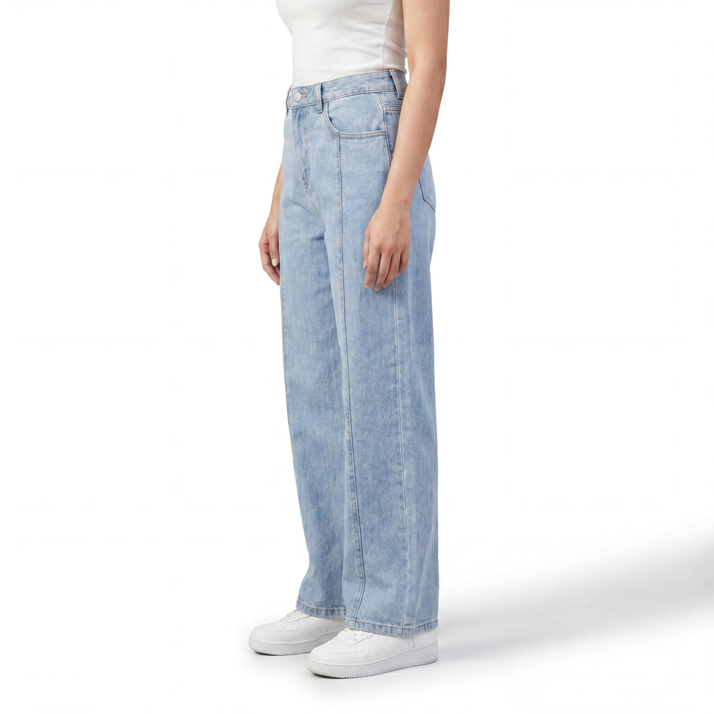 Ice Blue Wide Leg Jeans