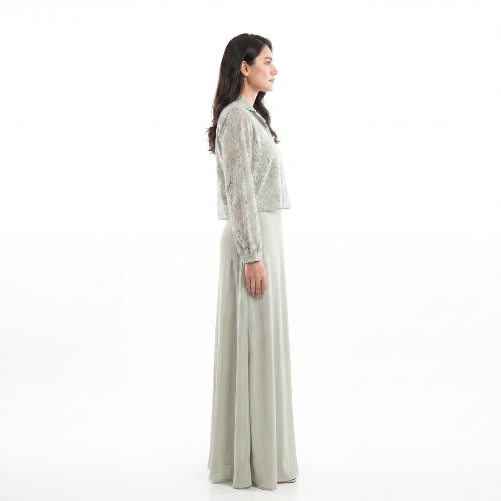 Sage Lace Overlay Maxi