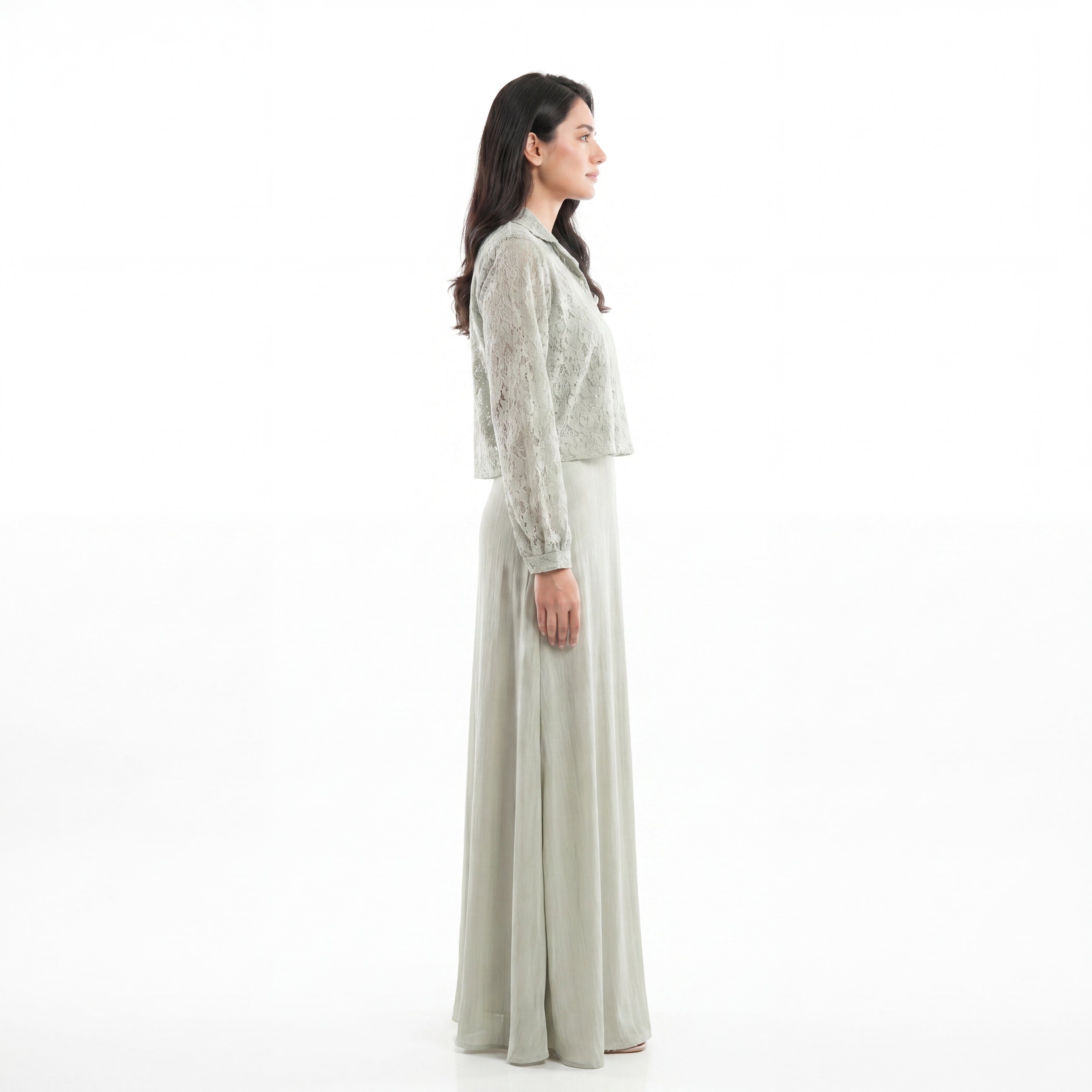 Sage Lace Overlay Maxi