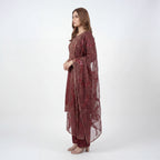 Mohagni Gulnoor Ruby Ember – 3PC Lawn Suit