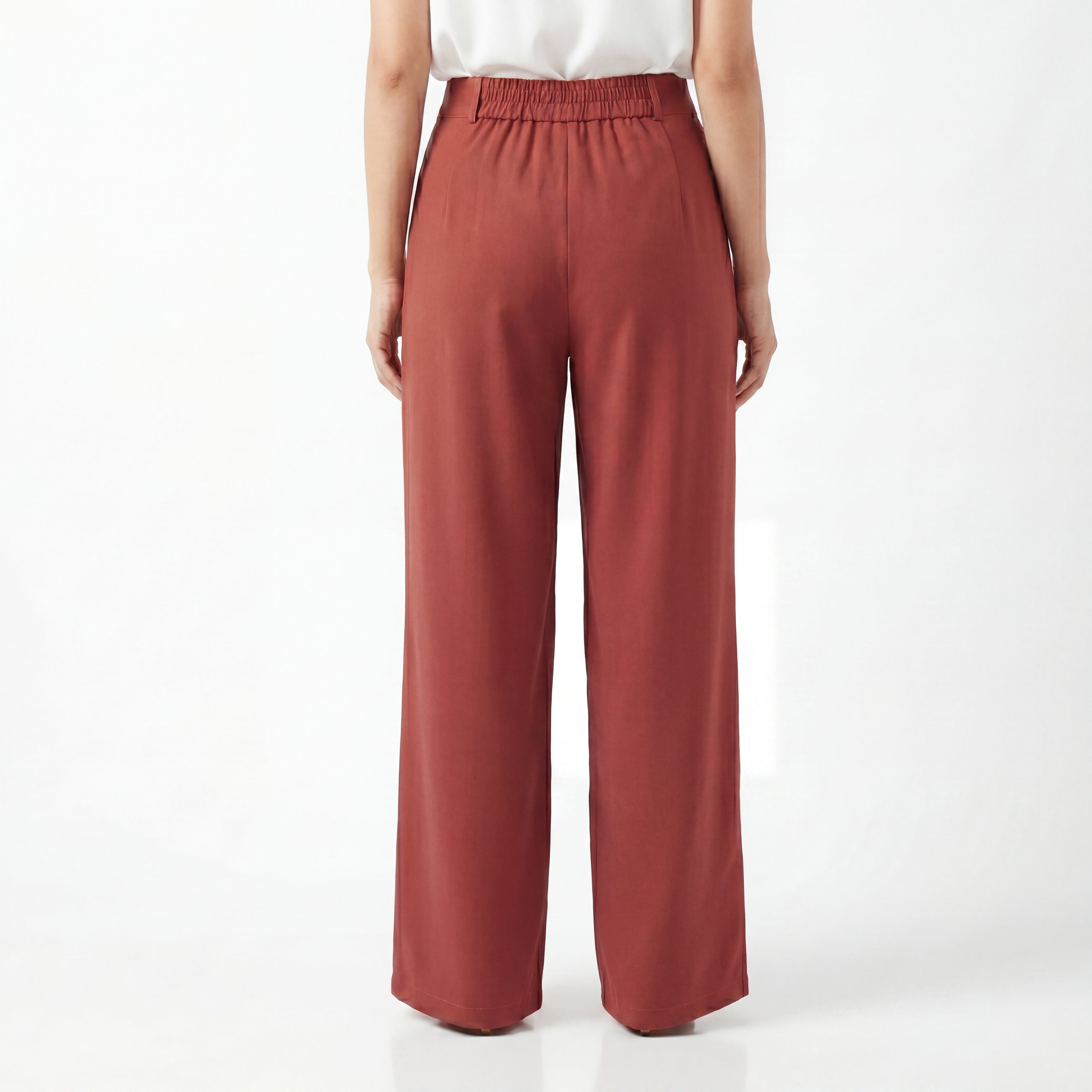 Rust Wide Leg Formal Pants