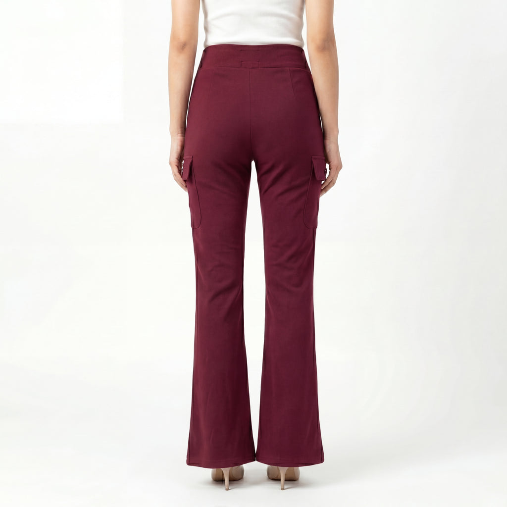Merlot Cargo Flare Trouser
