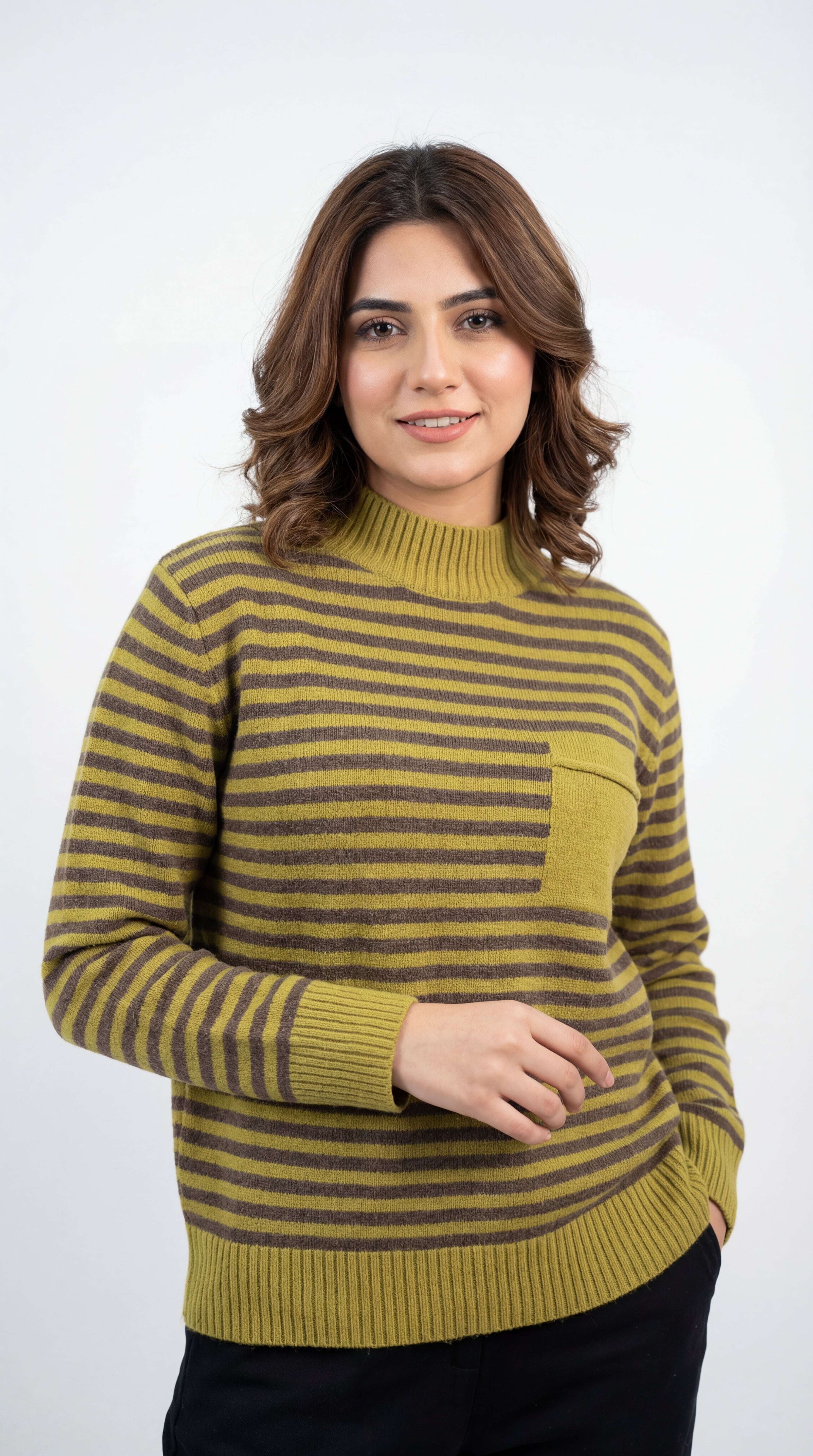 Olive Striped Sweater