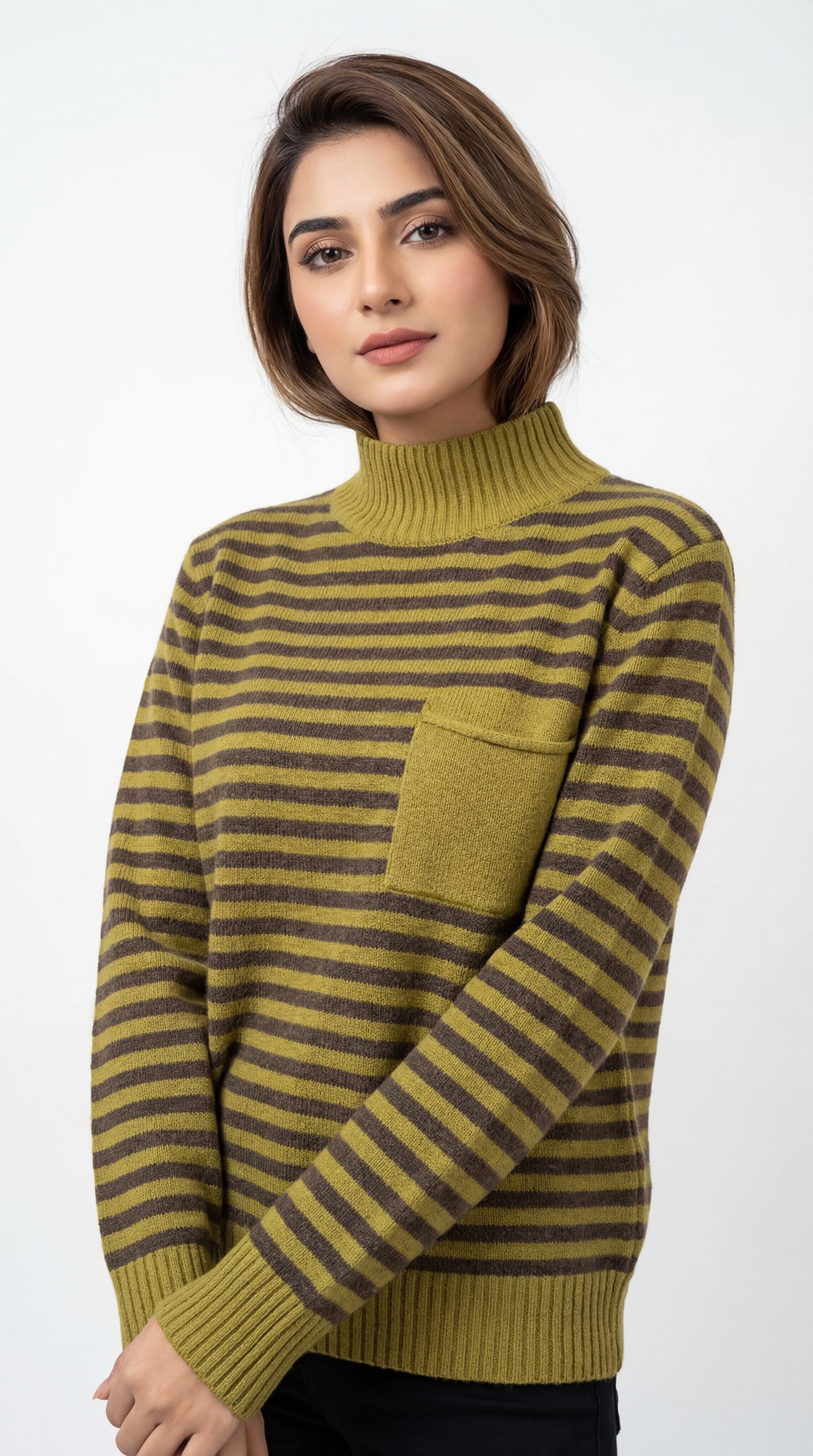 Olive Striped Sweater