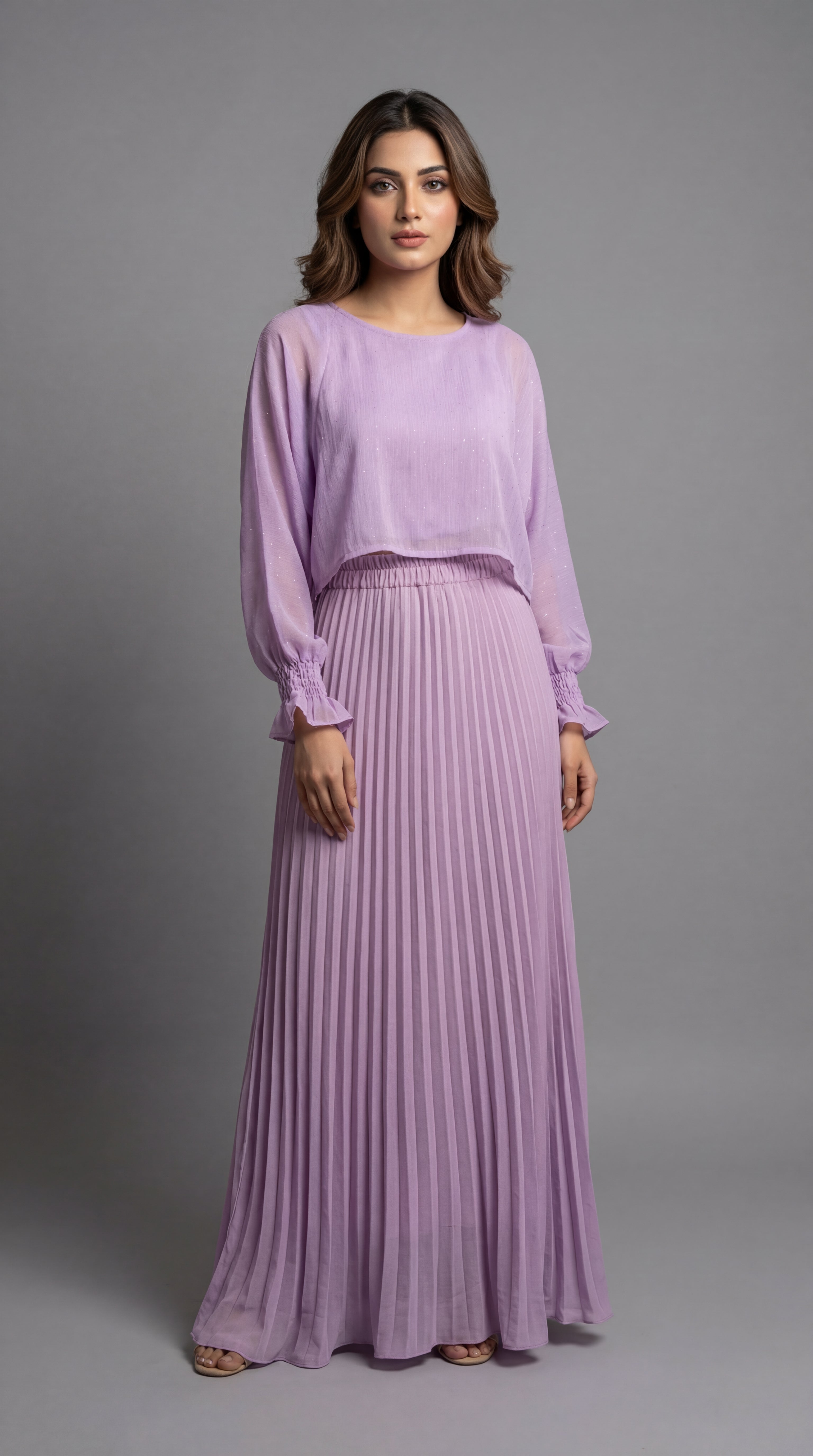 Lavender Pleated Maxi