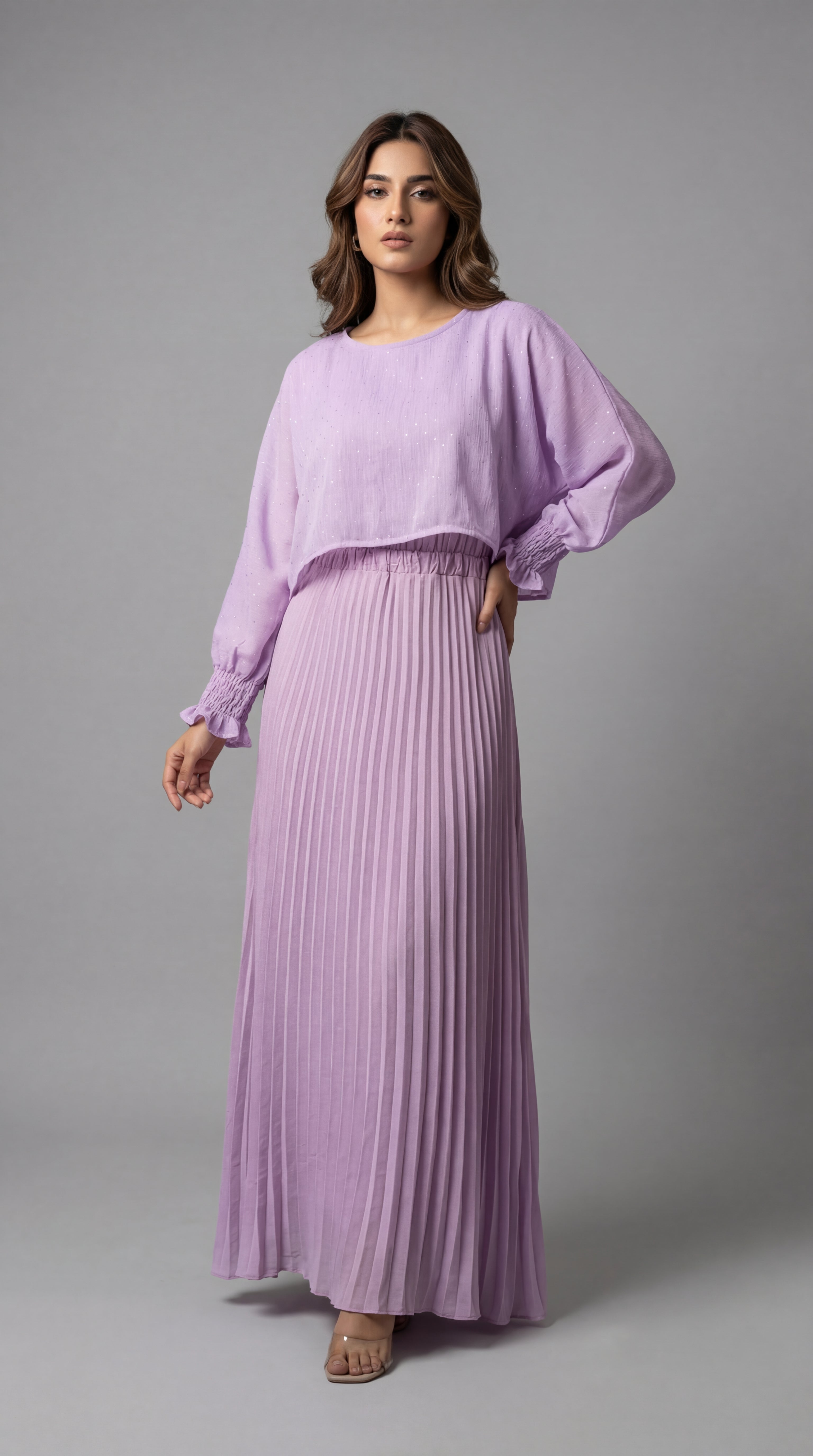 Lavender Pleated Maxi