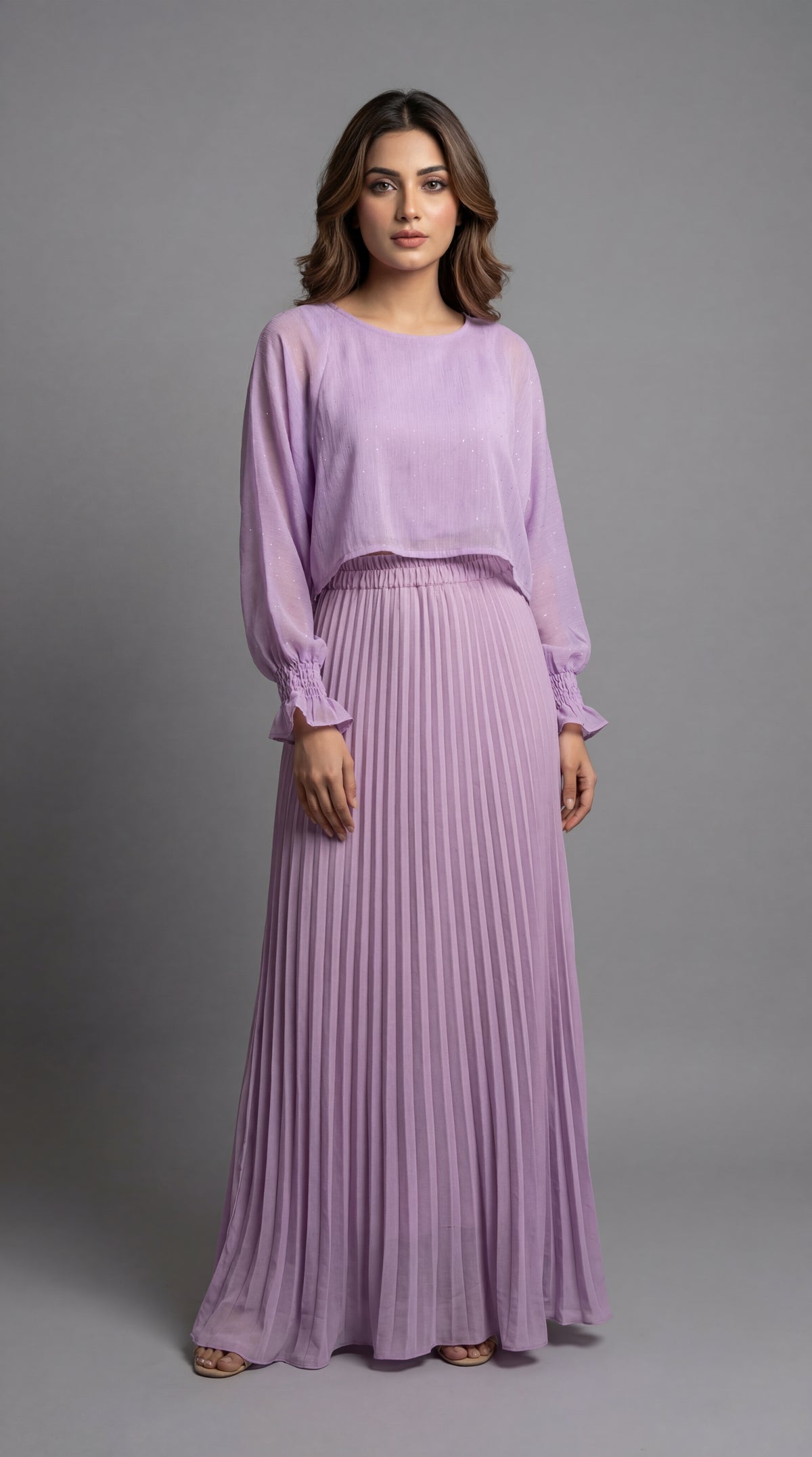 Lavender Pleated Maxi