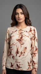 Buckle Detail Floral Top