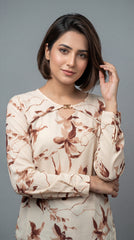 Buckle Detail Floral Top