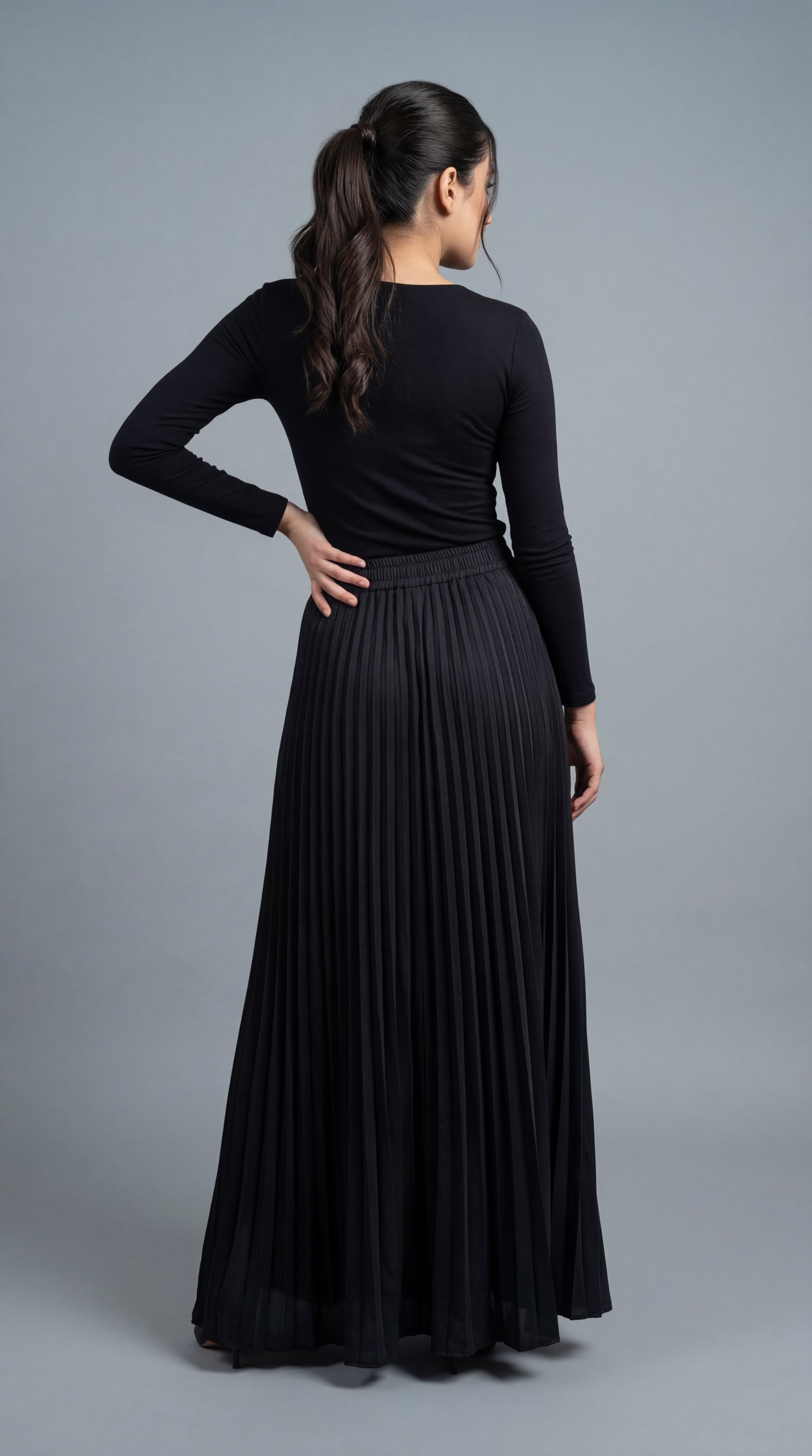 Black Pleated Skirt