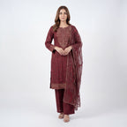 Mohagni Gulnoor Ruby Ember – 3PC Lawn Suit