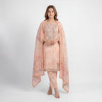 Muskin Peach Flora – 3PC Suit