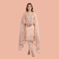 Muskin Peach Flora – 3PC Suit