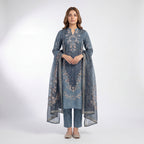 Mohagni Andaz Azure Bloom – 3PC Lawn Suit