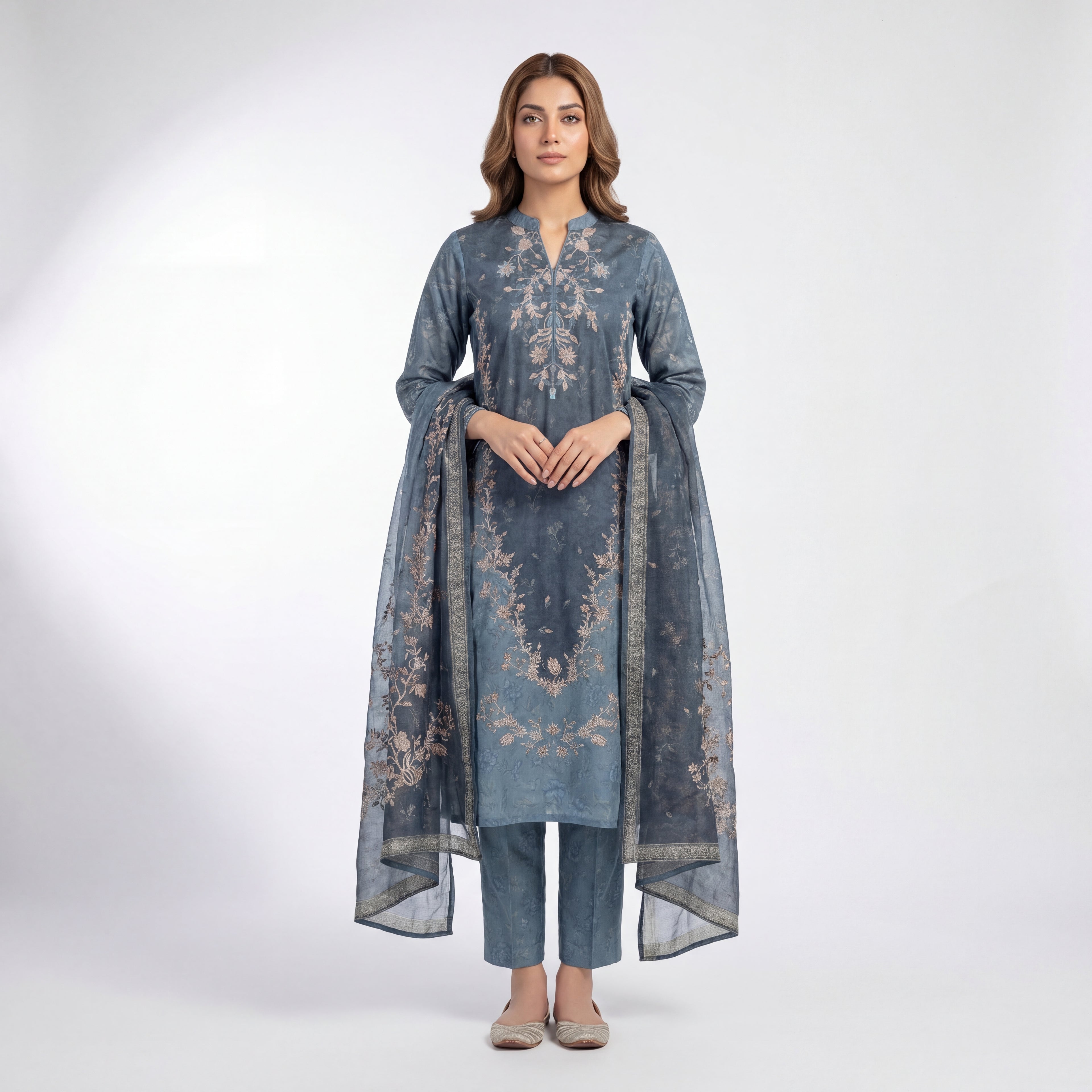 Mohagni Andaz Azure Bloom – 3PC Lawn Suit