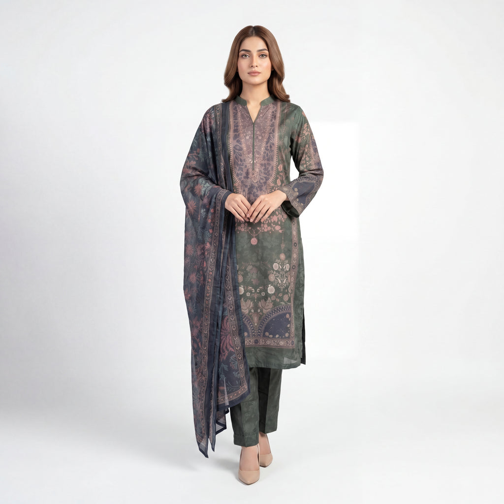 Mohagni Andaz Forest Luxe – 3PC Lawn Suit