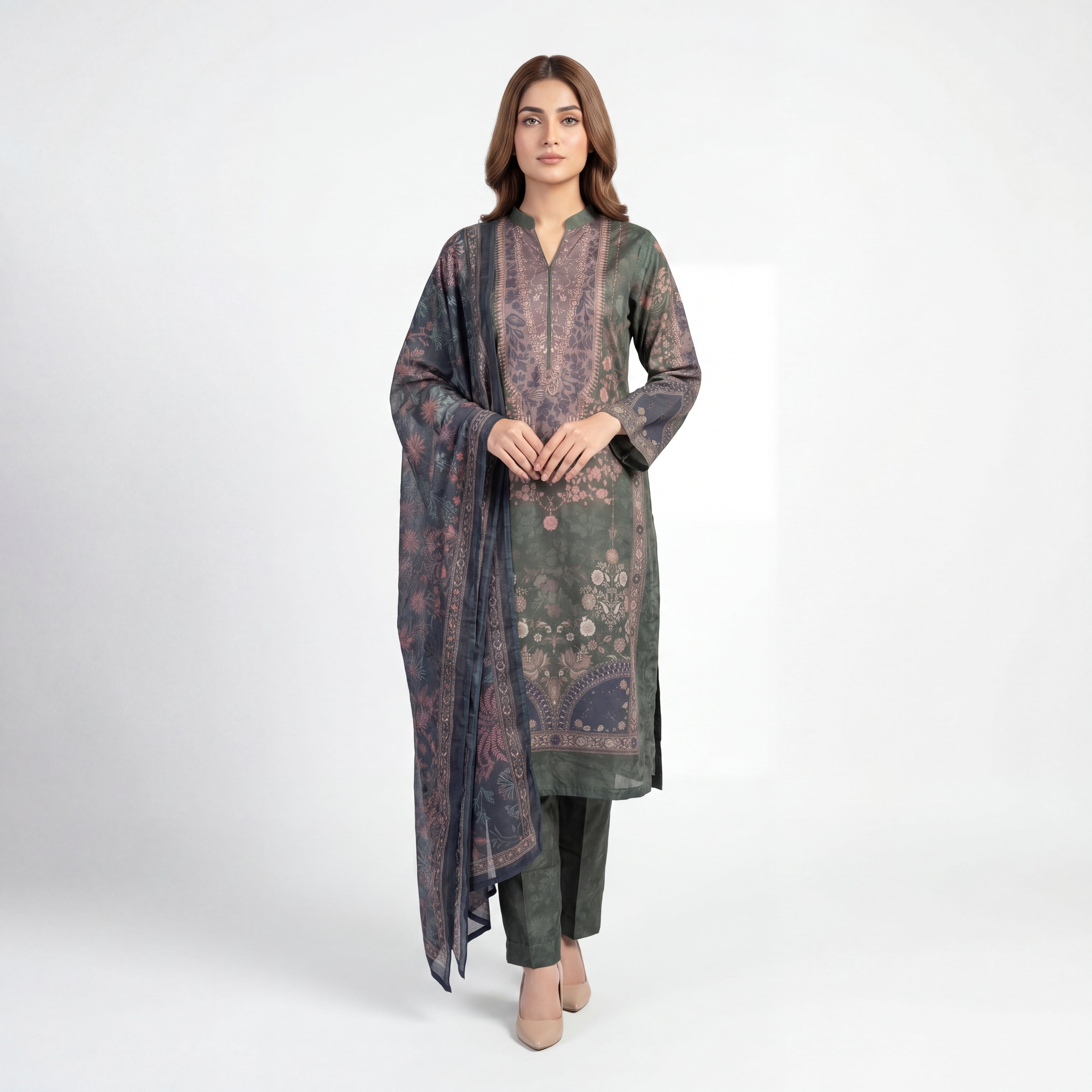 Mohagni Andaz Forest Luxe – 3PC Lawn Suit