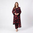 Mohagni Gulnoor Crimson Noir – 3PC Lawn Suit