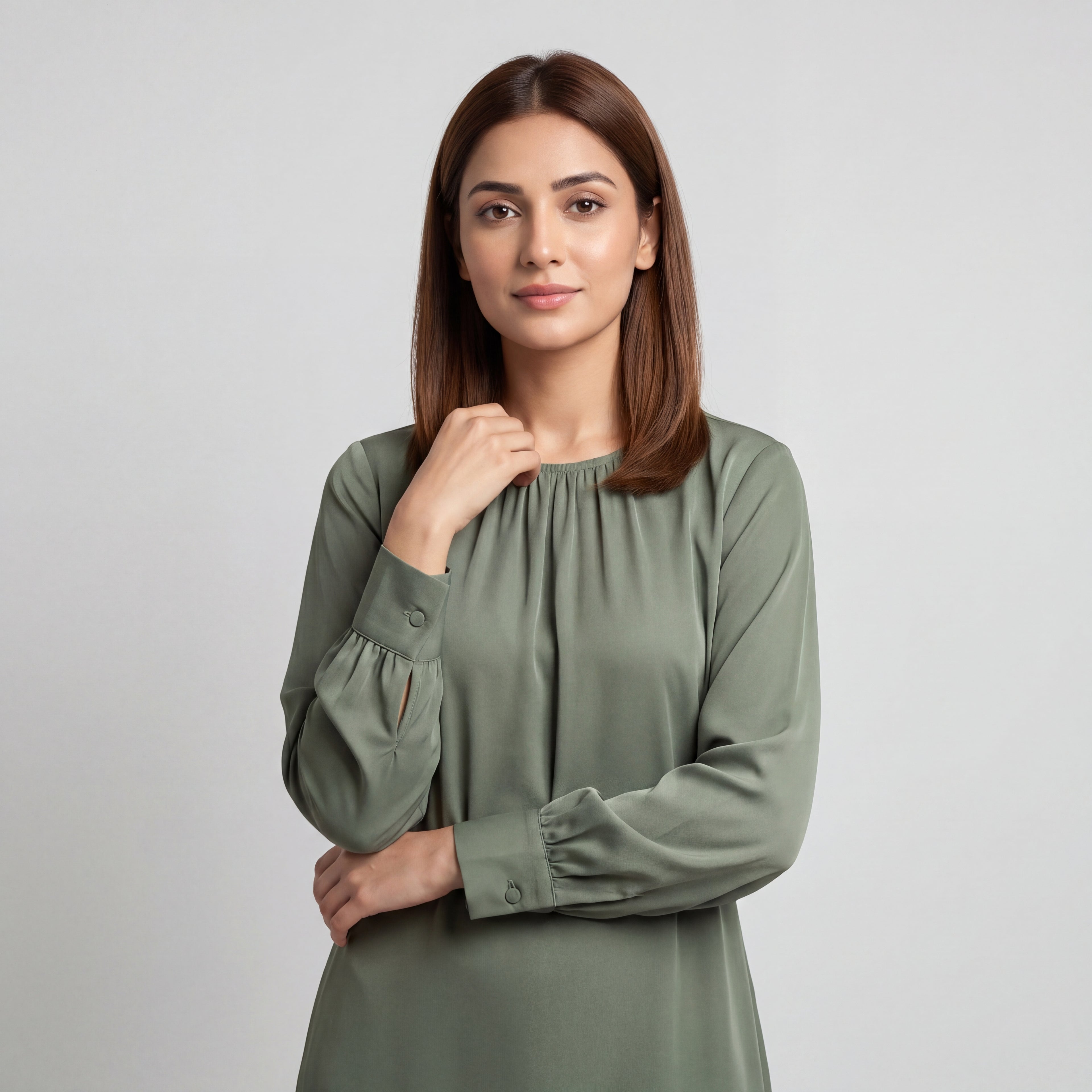 Sage Gathered Top