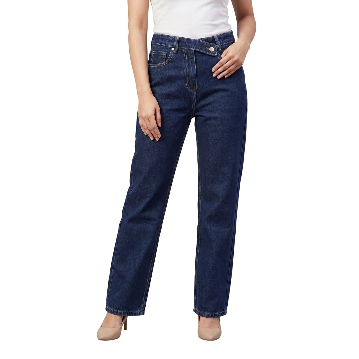 Indigo Cross Waist Jeans
