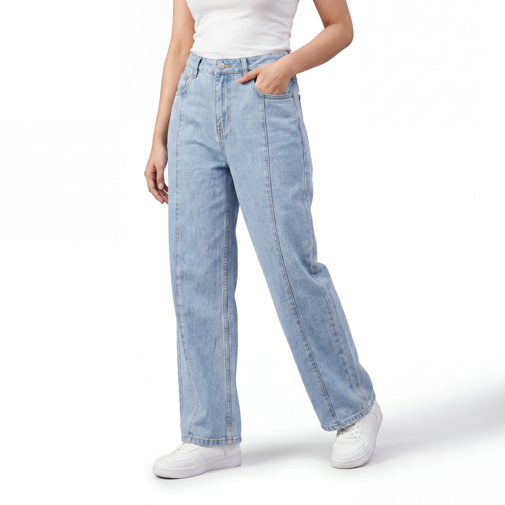 Ice Blue Wide Leg Jeans