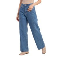 Mid Blue Wide Leg Jeans