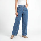 Seam Detail Wide Leg Jeans