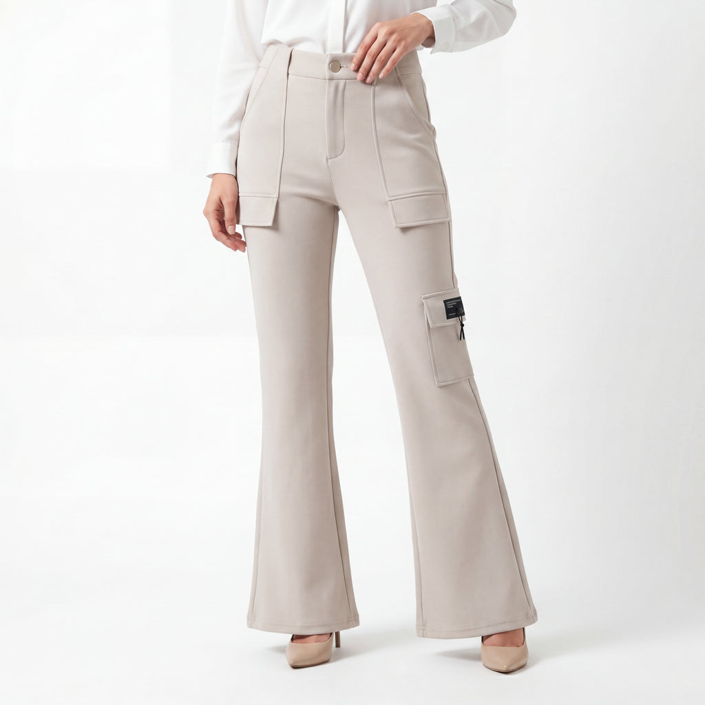 Stone Utility Flare Trouser