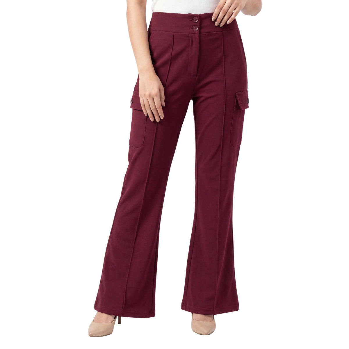 Merlot Cargo Flare Trouser