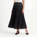 Noir Shimmer Pleat Skirt