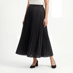 Noir Shimmer Pleat Skirt