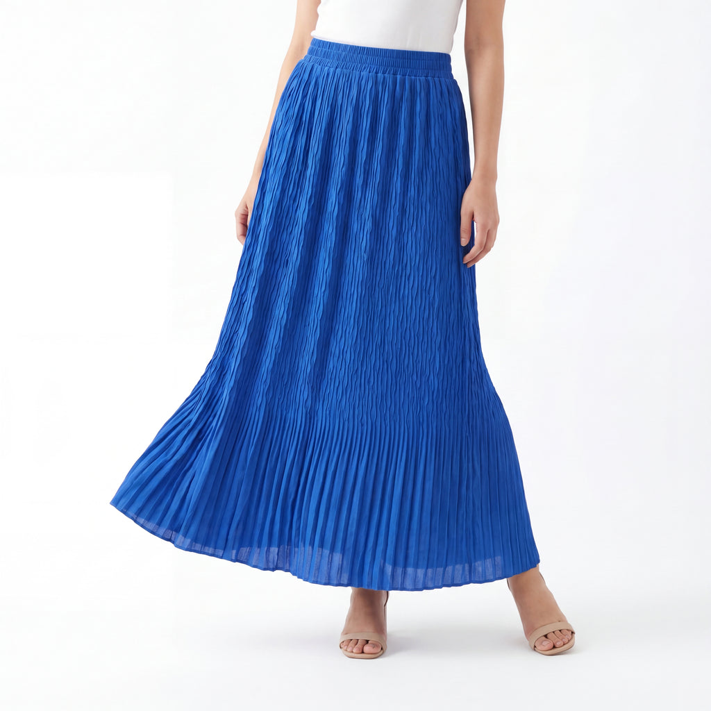 Cobalt Crinkle Skirt