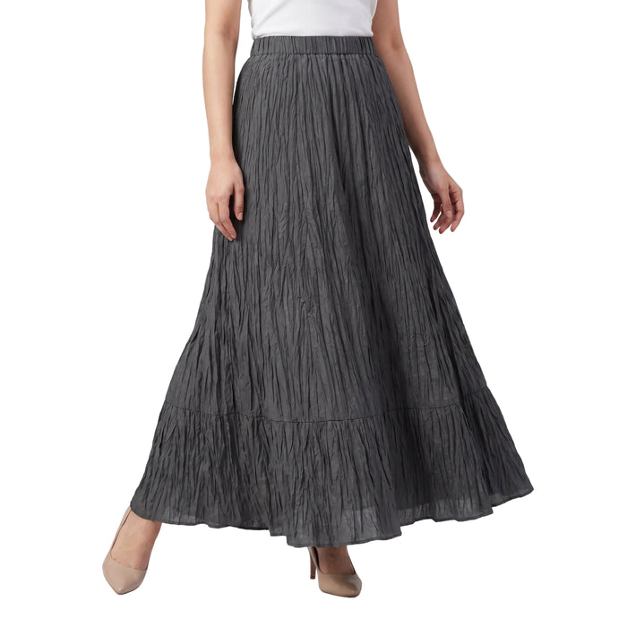 Graphite Crinkle Tier Skirt