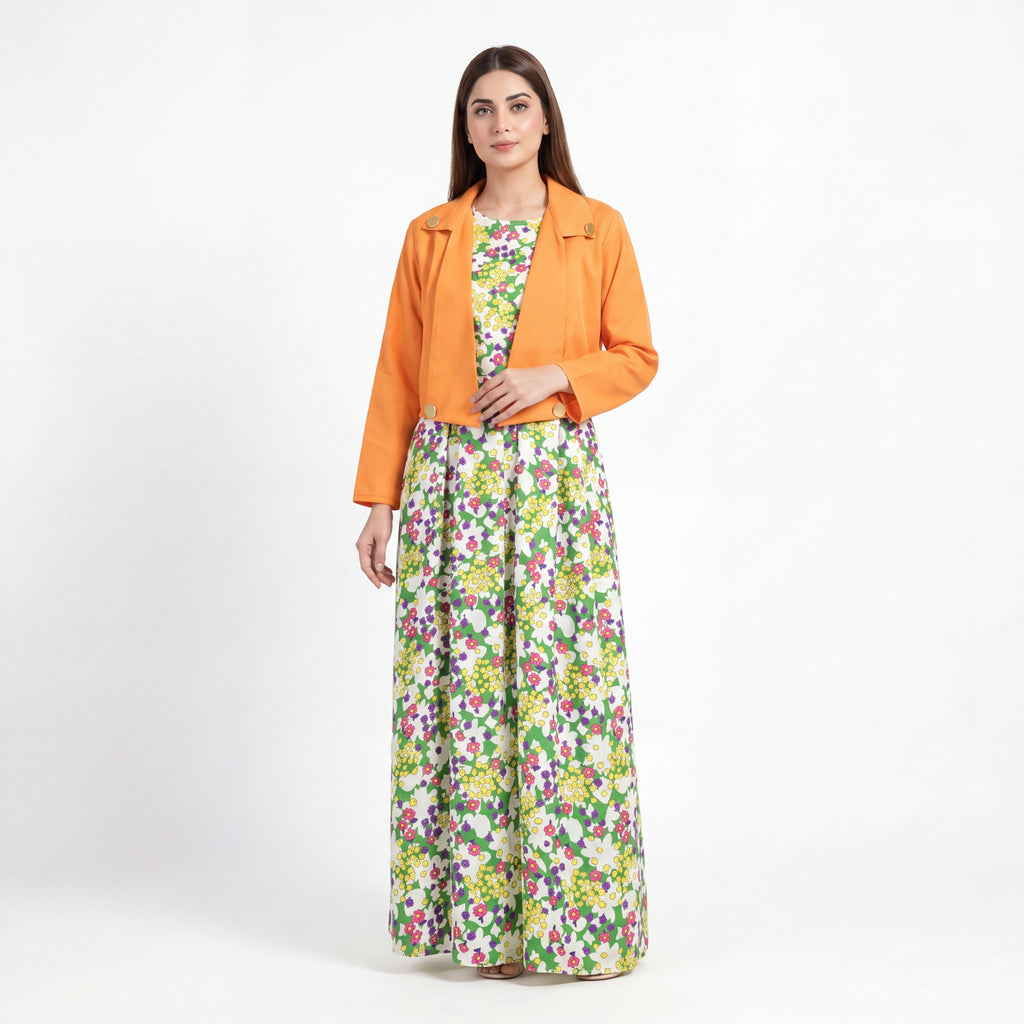 Garden Print Jacket Maxi