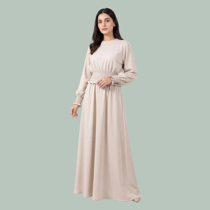 Latte Smocked Waist Maxi