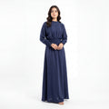 Navy Smocked Waist Maxi