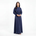 Navy Smocked Waist Maxi