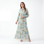 Sky Floral Pleat Maxi
