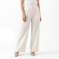 Cream Patch Pocket Formal Pants