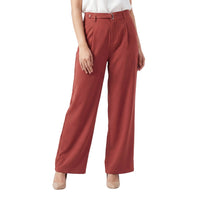 Rust Wide Leg Formal Pants