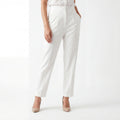 White Tapered Formal Pants
